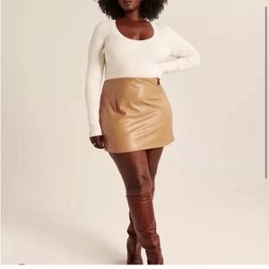 Abercrombie & Fitch Vegan Leather Mini Skort